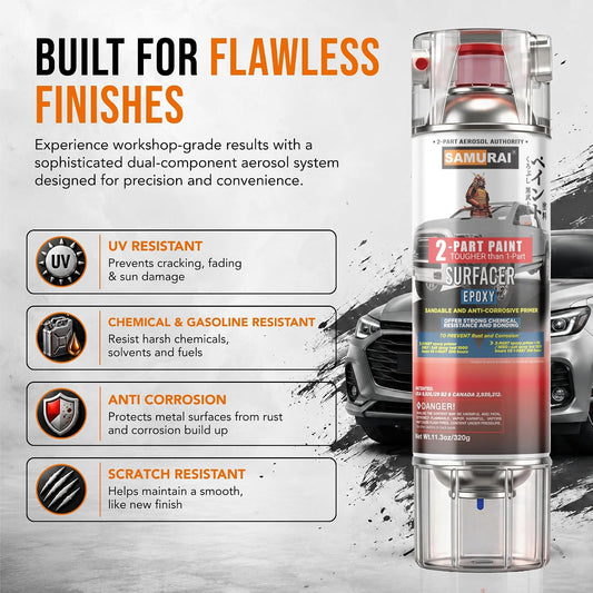 SAMURAI 2K Epoxy Primer Spray Paint, Multi-Purpose
